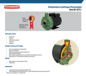 Bomba Schneider Monoestágio BC-92S 1C 1,5cv Trifásico 220/380v