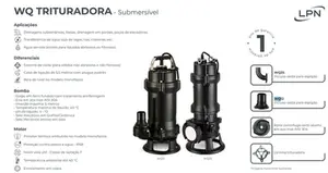 Bomba Lepono Submersível  P/Esgoto WQ25-15-2.2C 3cv Monofásico 220v