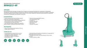 Bomba Submersível Shimge 80WQ2.2-4P 3cv Trifásico 220v