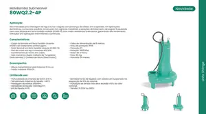 Bomba Submersível Shimge 80WQ2.2-4P 3cv Trifásico 380v
