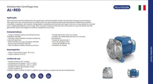 Bomba Pedrollo Monoestágio AL-RED 620 1cv Trifásico 220/380v