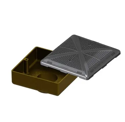 Dreno de Fundo Sodramar 15x15 Latão quadrado tampa FSB Prata