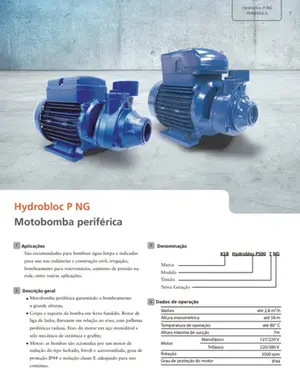 Bomba KSB Periférica  Hydrobloc P500T NG 0,5cv Trifásico 220/380v