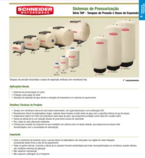 Tanque de Pressão Schneider TAP-20L Horizontal.