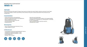 Bomba Claw Submersível WMS75H 1cv Monofásico 127v