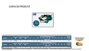 Bomba WDM Autoaspirante JSE 1cv Monofásico 127/220v