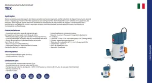 Bomba Pedrollo Submersível TEX 3 0,75cv Monofásico 220v