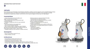 Bomba Pedrollo Submersível D10-N 1cv Trifásico 220v