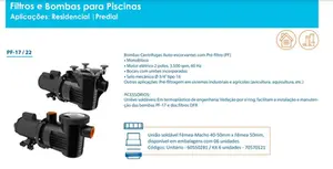 Bomba Dancor Para Piscina Pratika PF-17 50mm 1cv Monofásico 127/220/254v