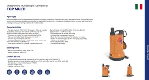 Bomba Pedrollo Submersível TOP MULTI 1 0,5cv Monofásico 127v
