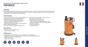 Bomba Pedrollo Submersível TOP MULTI 2 0,75cv Monofásico 127v