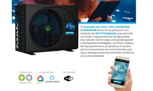 Aquecedor trocador de calor Sodramar TH TIV45 para piscina até 39.000L 220v
