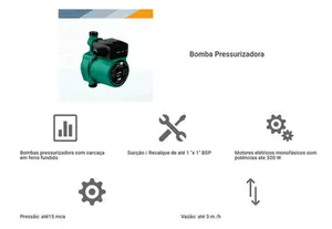 Bomba WDM Pressurizadora WPA 15-9-160 Monofásico 220v