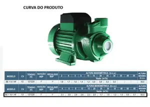 Bomba WDM Periférica BE80 1cv Monofásico 127/220v