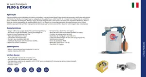 Bomba Pedrollo para drenagem Kit Plug & Drain Top 2 Floor 0,5cv Monofásico 220v