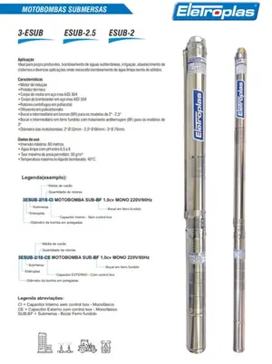 Bomba Eletroplas SUB-2,5