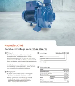 Bomba KSB Hydrobloc C700NG 0,75cv Monofásico 127/220v