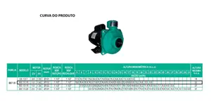 Bomba WDM Monoestágio EE 1.5 1cv Monofásico 127/220/254v