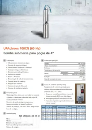 Bomba KSB submersa UPAC 8/34  7,5cv Trifásico 220v