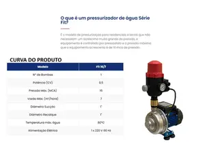 Pressurizador Megapress Serie Fit 16/7 Monofásico 220v