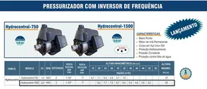 Pressurizador WDM Inverter HYDROCONTROL-1500 2cv Monofásico 220v