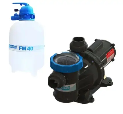 Kit Para Piscina Sodramar Bomba BM 50 1/2cv Monofásico 127/220V + Filtro FM-40