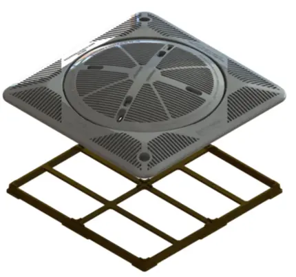 Grade Fundo Sodramar Latão 30x30 c/ Tampa FSB