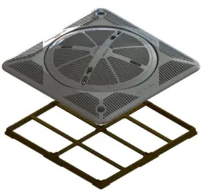 Grade Fundo Sodramar Latão 30x30 c/ Tampa FSB