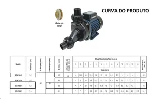 Bomba Eletroplas Hidromassagem ECH-100I-1 1cv Monofásico 220V