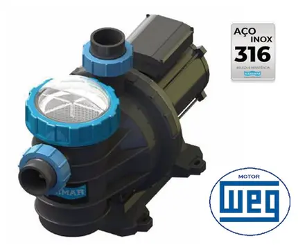Bomba Para Piscina Sodramar BMGC-33 1/3cv Monofásico 127/220V Com Eixo e Selo Mecânico Aço INOX