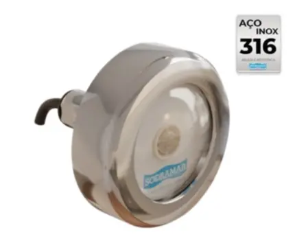 Luminária Sodramar COB 10W RGB INOX Com Cabo 1,5mt
